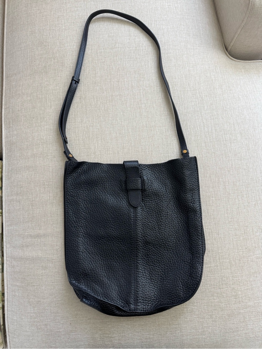 Banana Republic Black Pebbled Leather Crossbody Tote